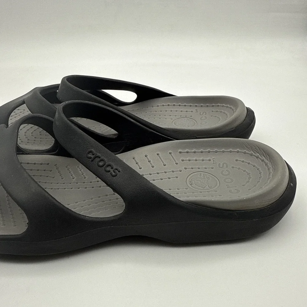 Crocs Meleen Slip On Slide Sandals Black Women's 10 Outdoor Comfort Beach